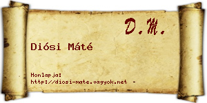 Diósi Máté névjegykártya